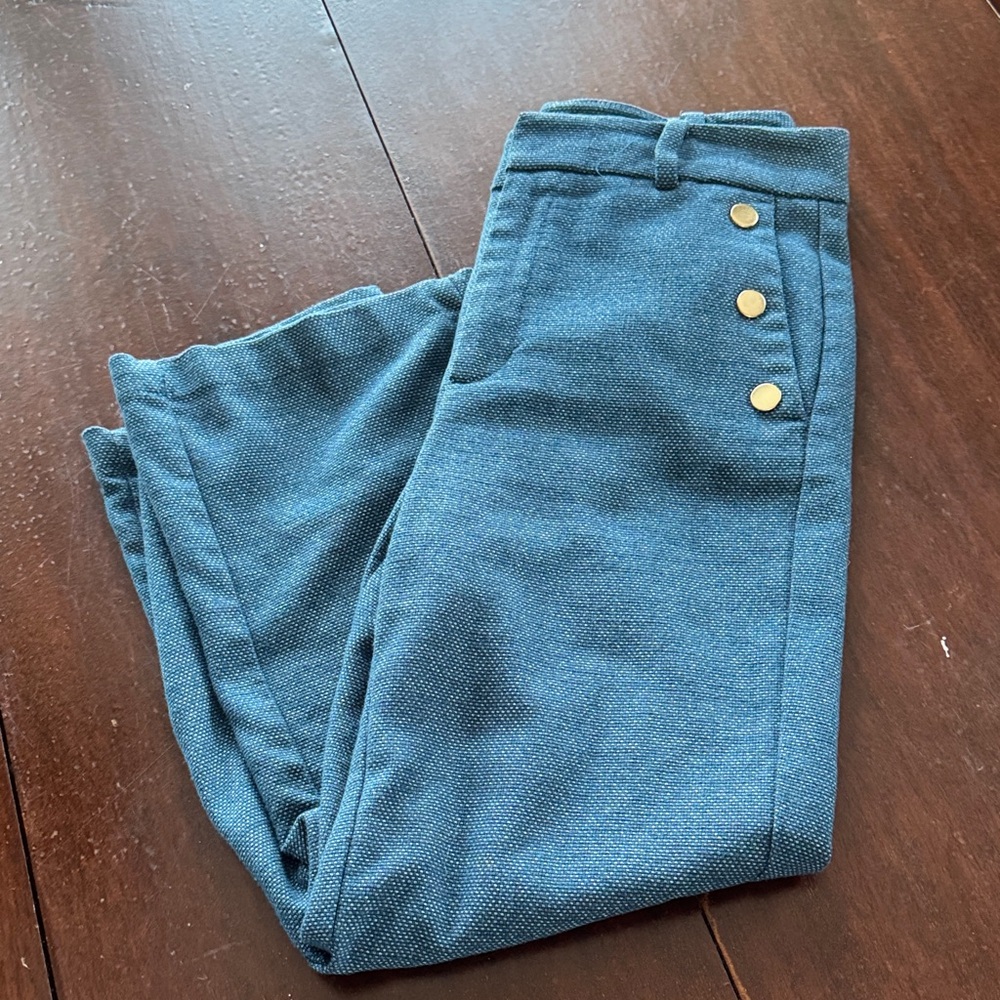 Ann Taylor Teal Pants with Gold Buttons